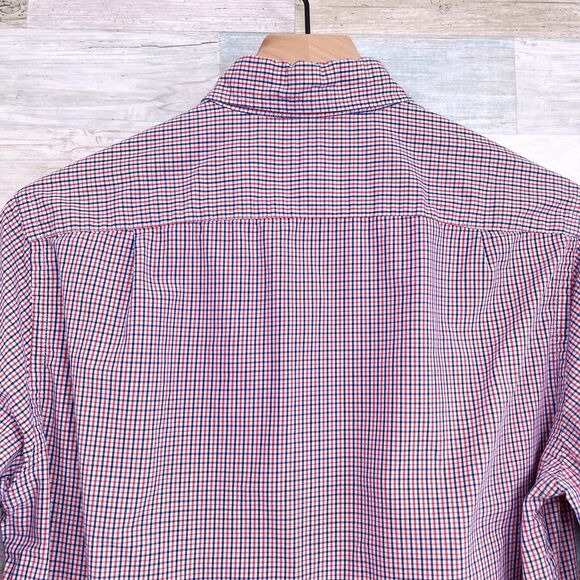 J Crew Washed Button Down Shirt Red Blue Plaid Check Mens Small - Picture 4 of 6